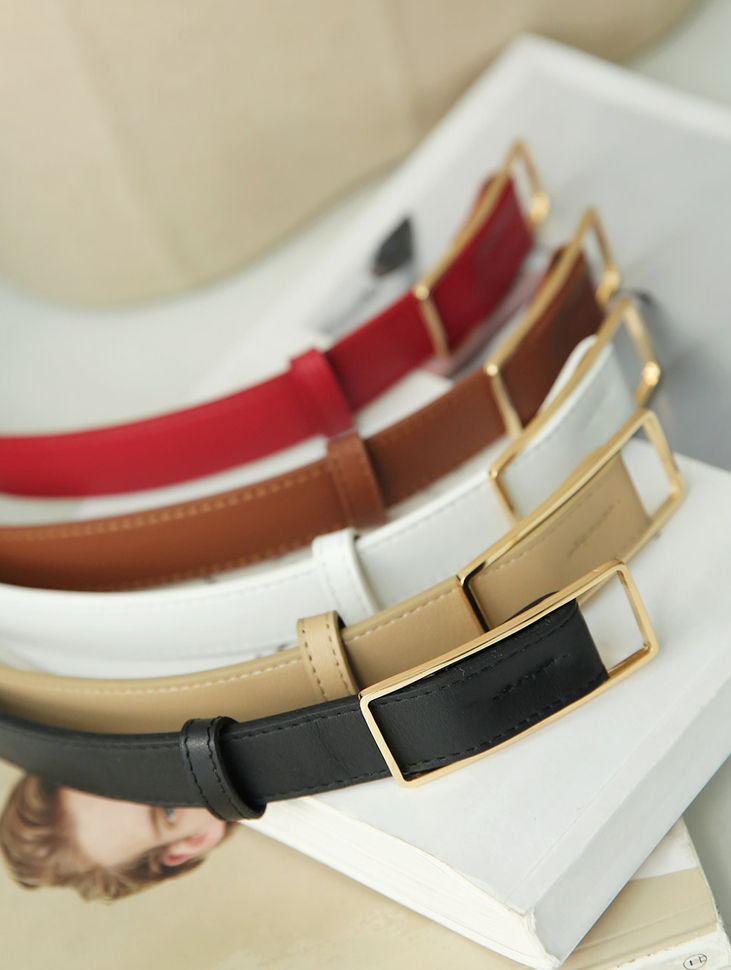 AT-310 Gold square Leather Belt(6th REORDER) Korea