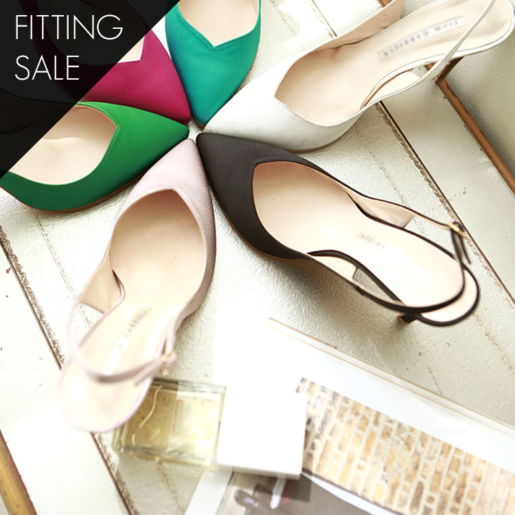 PS1574 Ella Pearl Sling backs heel * HAND MADE ** Fitting sale * Korea