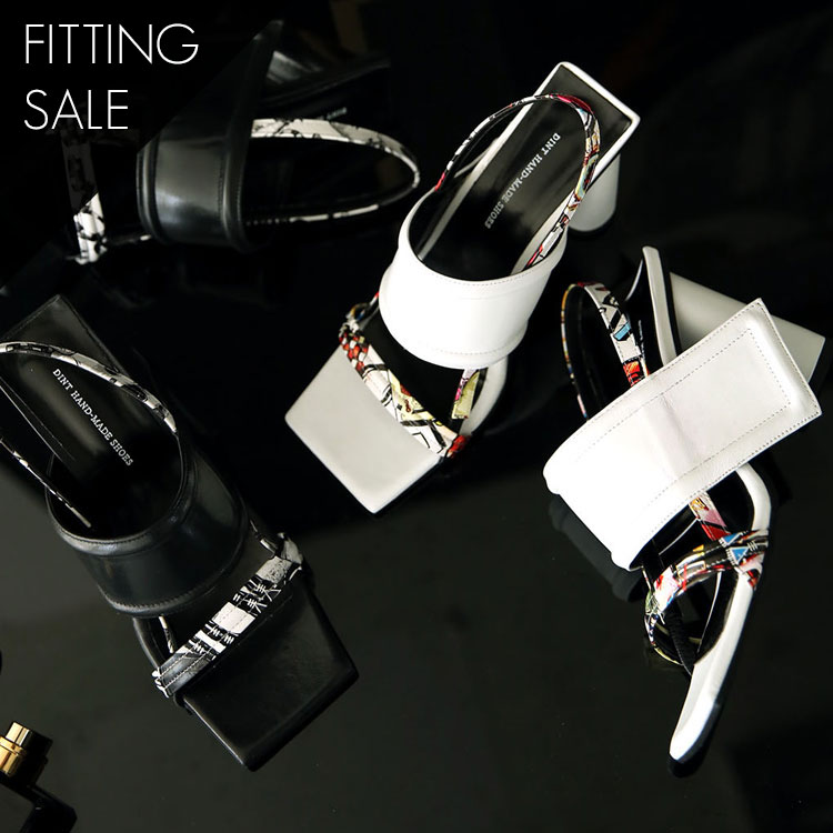 PS1950 real leather square heels*HAND MADE*Fitting sale* Korea