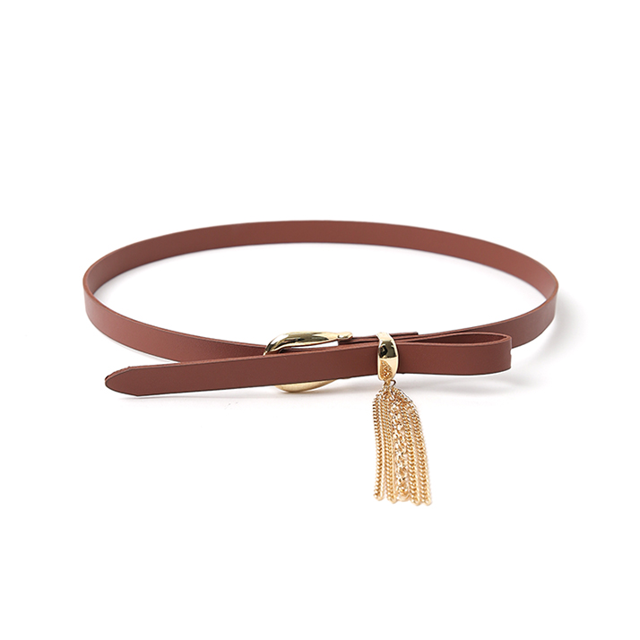 AT-393 Gold Chain Leather Belt Korea