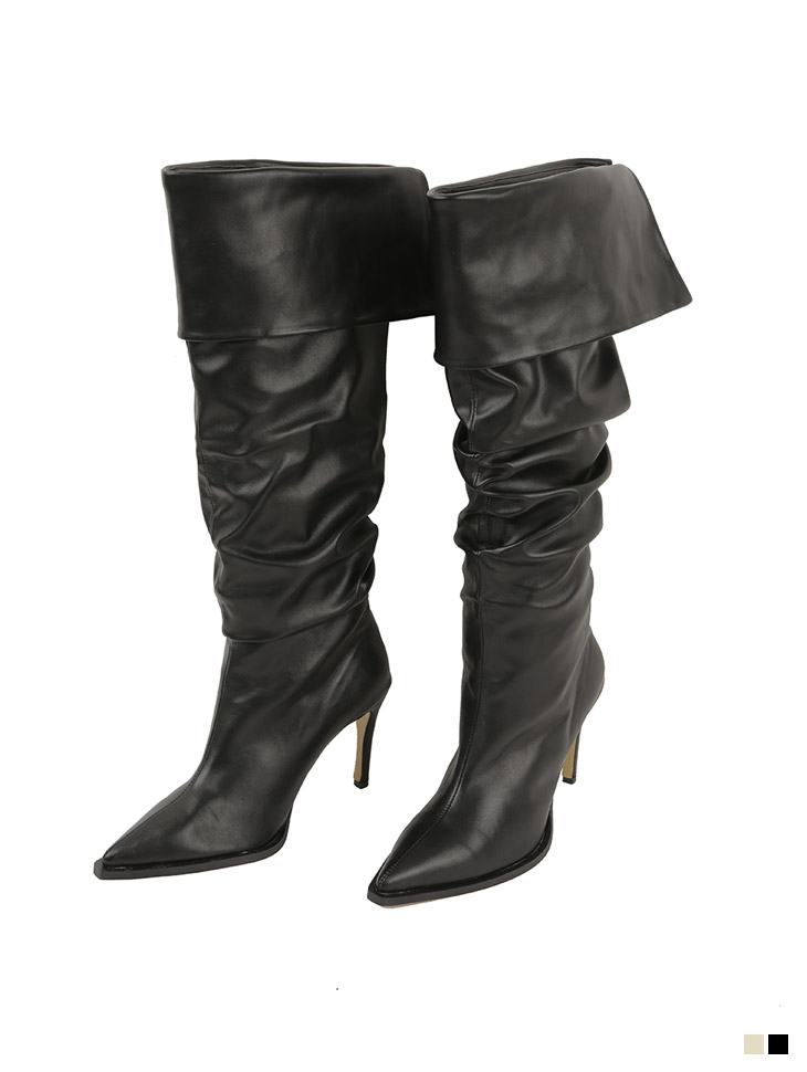 AR-2814 빌렌 Leather Shirring two way knee-high boots(12nd REORDER) Korea