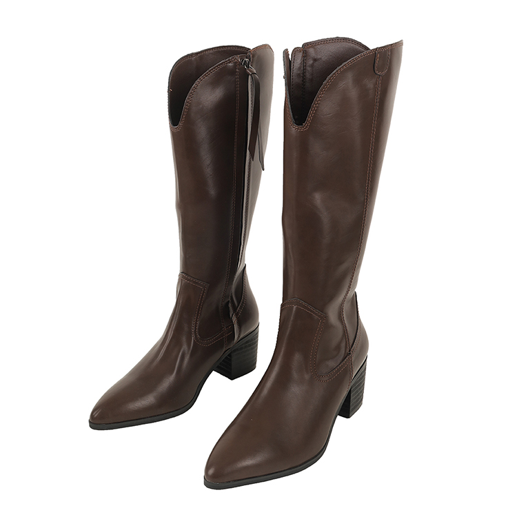 AR-2825 Western Middle Heeled Long Boots Korea