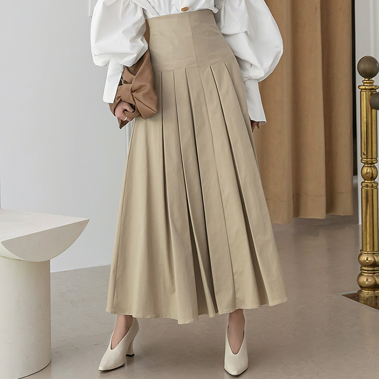 SK2202 Cotton pleats Long skirt(3rd REORDER) Korea