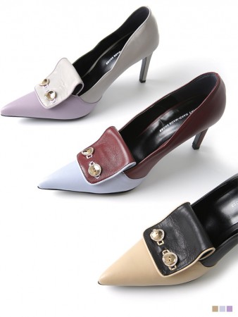 HAR-700  Color scheme Button Point H​igh heels Pumps*HAND MADE* Korea