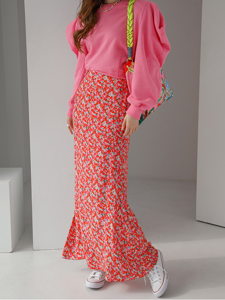 SK2271 floral Mermaid Maxi skirt(6th REORDER) Korea