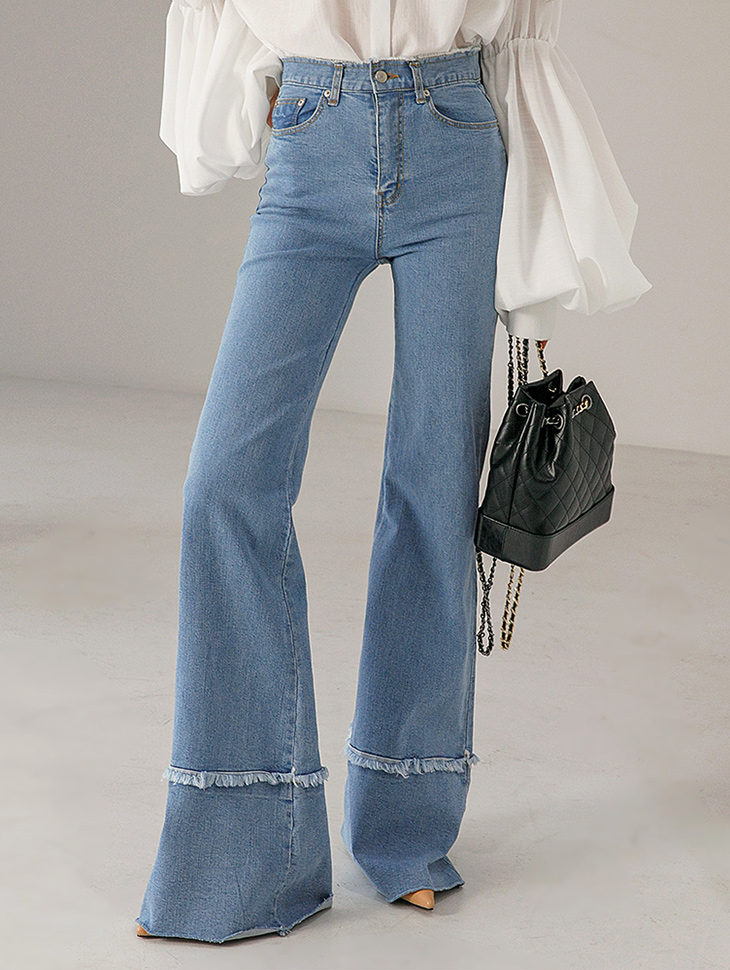 PJ429 fringe Maxi wide jeans*L size production* Korea