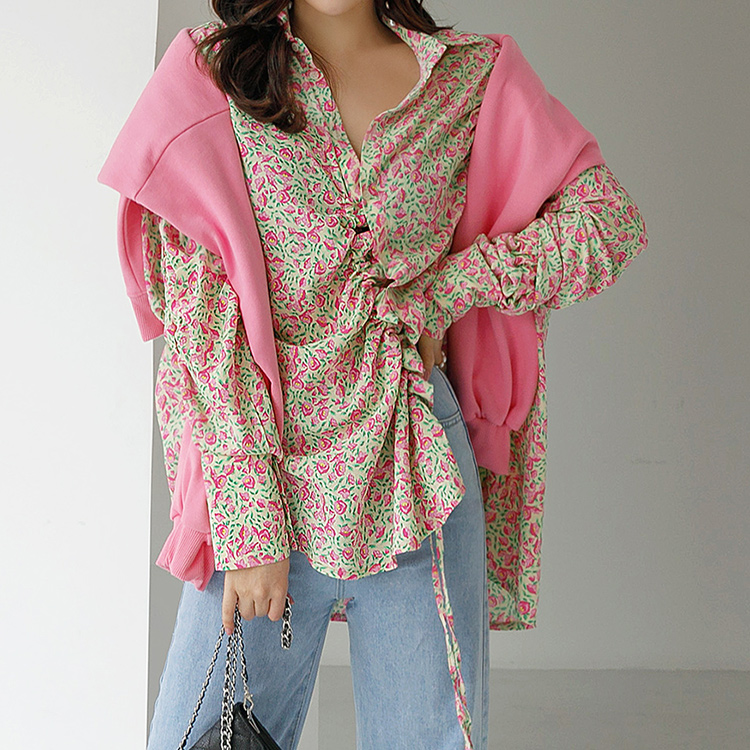 B2722 floral Strap blouse Korea
