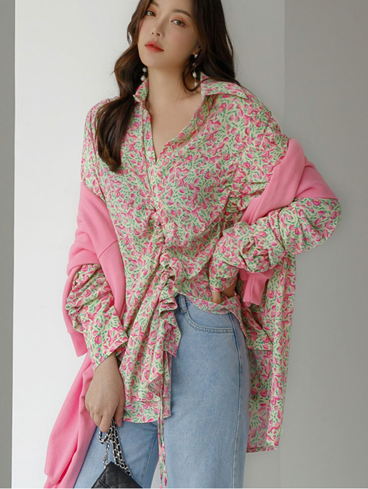 B2722 floral Strap blouse Korea