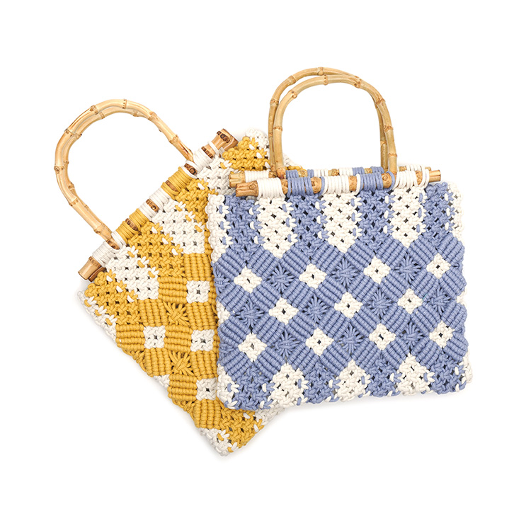 A-1426 Color scheme knit  Wood Handle bag Korea