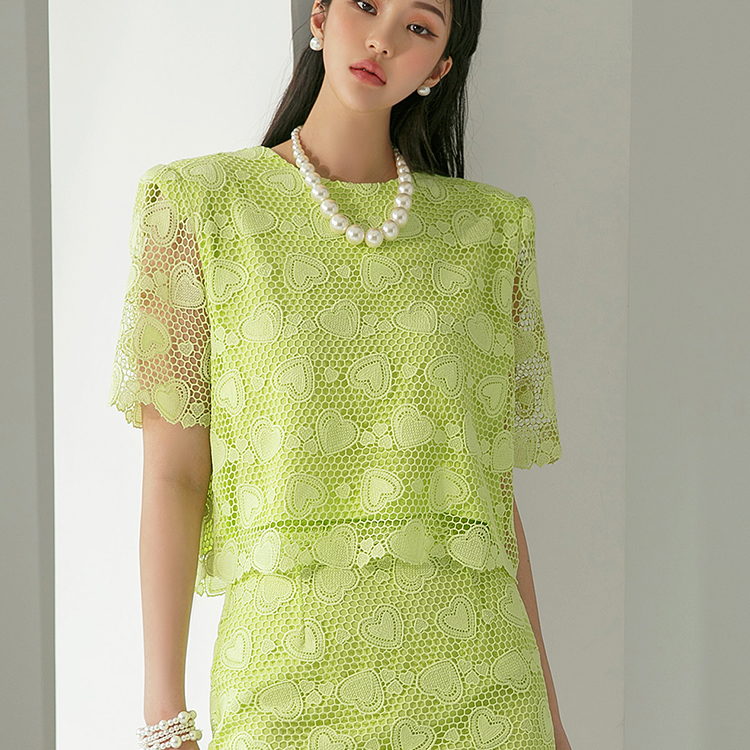 B2727 Lace Pad Half blouse Korea