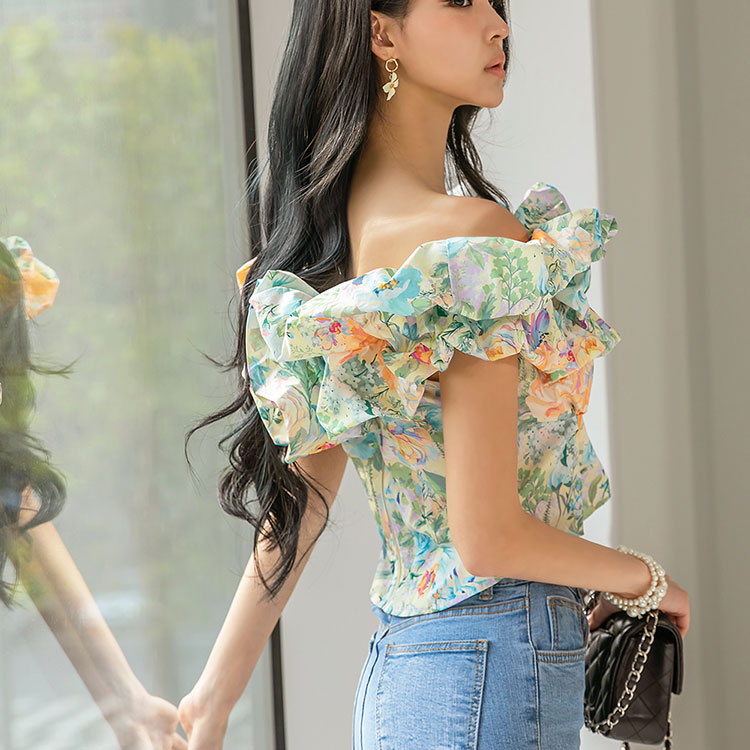 B2736 floral off shoulder blouse(6th REORDER) Korea