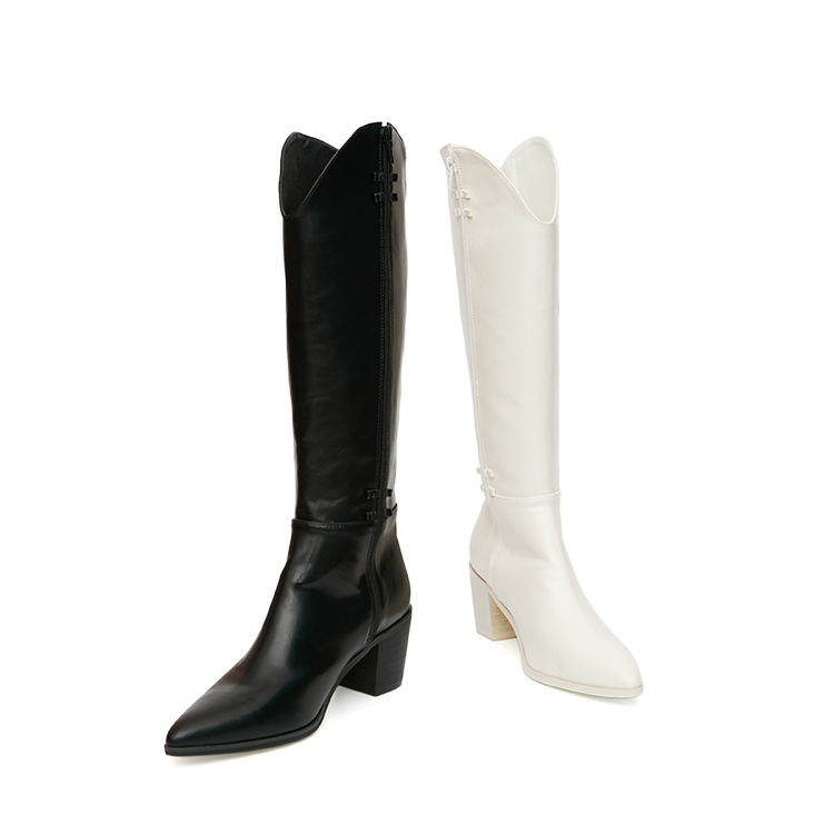 AR-2988 Leather pearl H​igh heels Long boots(Strap SET) Korea
