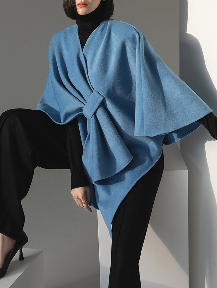 J9147 헤즈 wool Shirring Point Pad shawl cape(6th REORDER) Korea