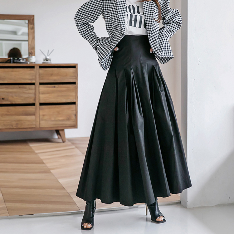 SK2152 Cotton pleats Long skirt(20th REORDER) Korea