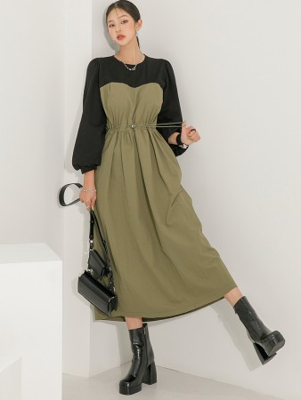 D4530 Color scheme String Midi Dress Korea