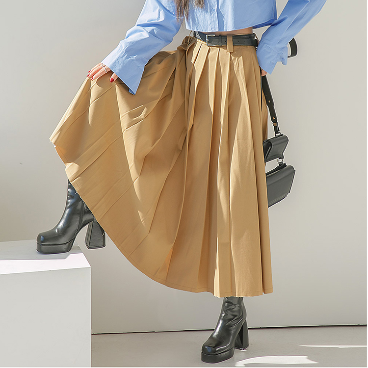 SK2345 Pleats Midi Skirt(Belt Set) Korea