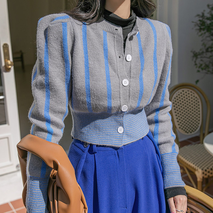 J1350 Color Color scheme Crop knit Cardigan(56th REORDER) Korea