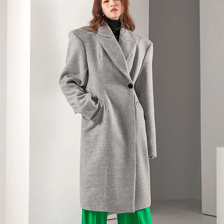 J9158 wool Two Button Slim Pad coat Korea