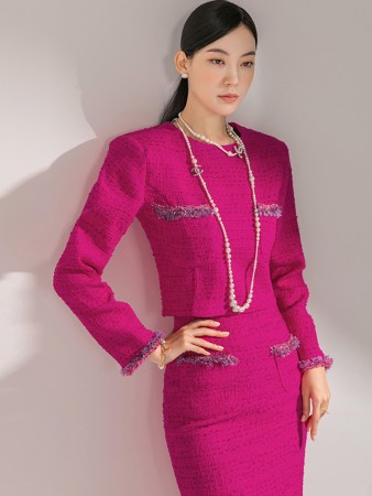 B2766 Tweed fringe blouse Korea