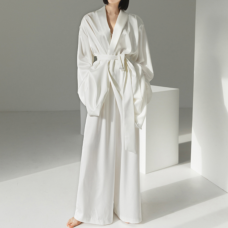 TP9067 Satin Pad Sleeve wide robe two-piece set(Jacket Strap SET)*SET 5%* Korea