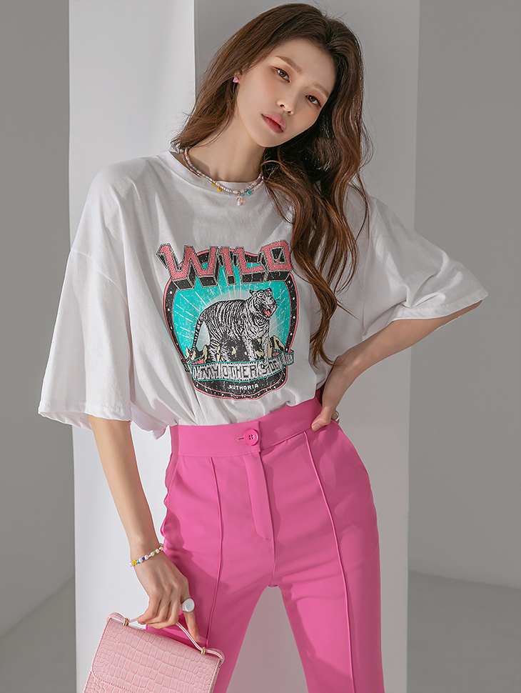 E2685 Printing over fit Top(21st REORDER) Korea