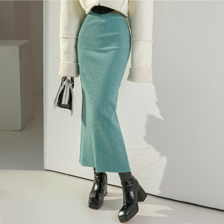 SK2237 Corduroy Bendable Midi skirt*Front,Back wearable* Korea