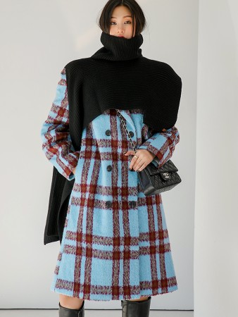 E2854 wool turtleneck Unbalance shawl knit*front,back wearable*(12nd REORDER) Korea