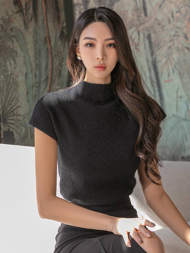 E2819 angora wool Half-high neck Half knit(3rd REORDER) Korea
