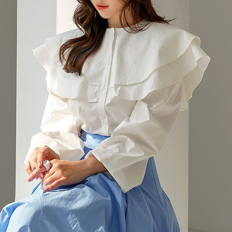 S471 Cotton wide Collar Shirt(3rd REORDER) Korea