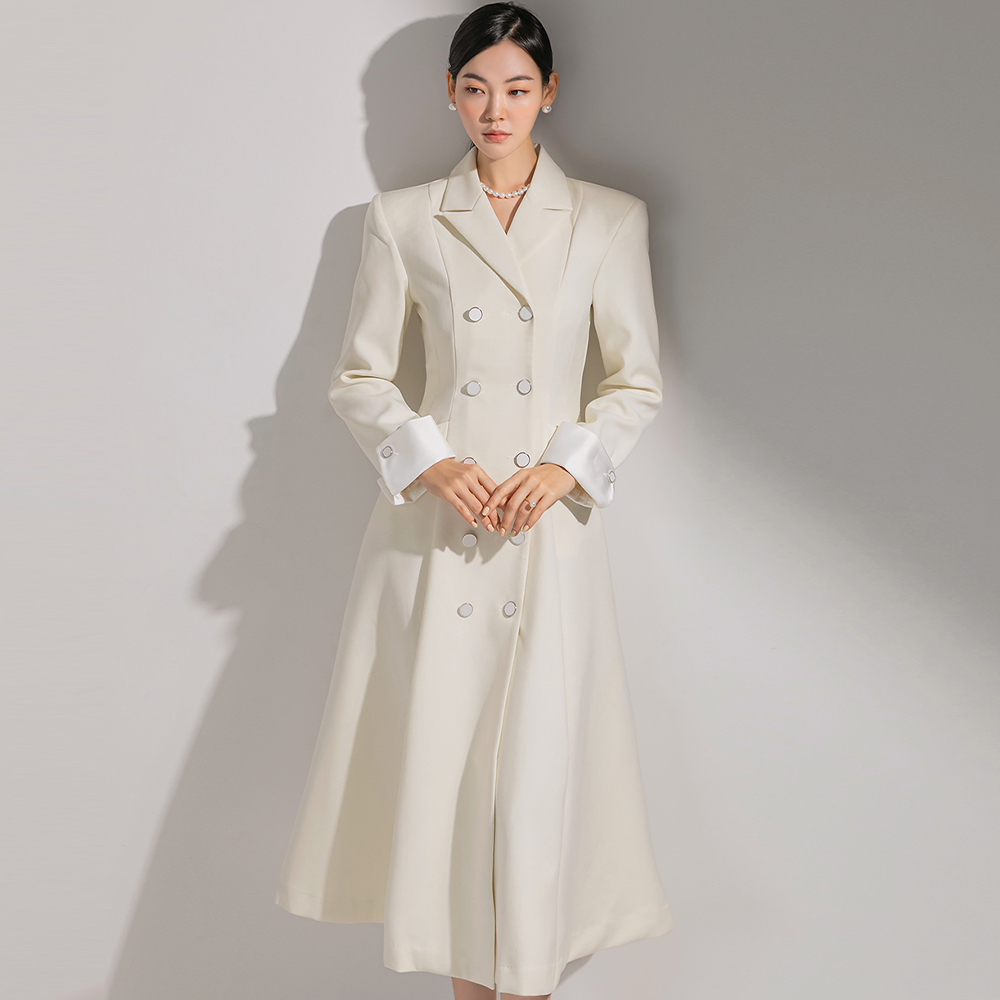 D4543  A-line Double Button midi Dress(15th REORDER) Korea