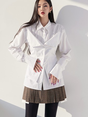 S511 layered banding Slim Shirt(9th REORDER) Korea