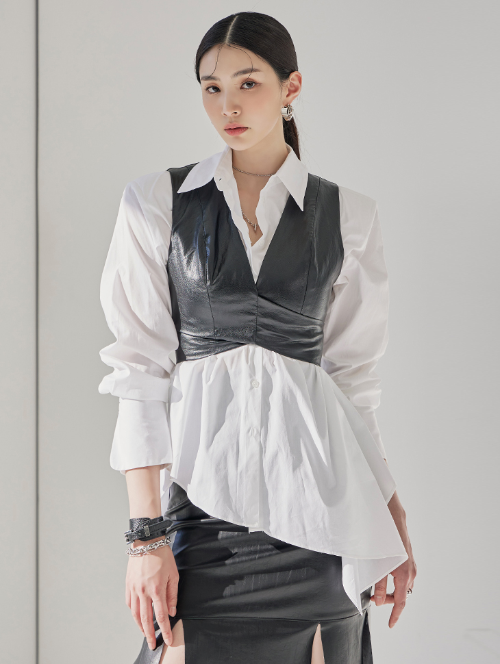 S518 페온 Cotton Unbalance over fit Shirt(6th REORDER) Korea