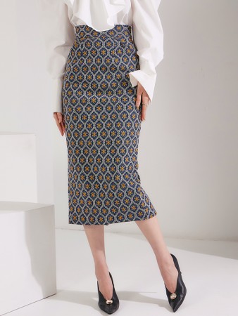 SK9187 antique Jacquard Color scheme Long skirt Korea