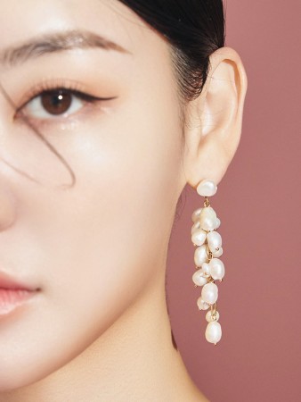SDAJ-030 earring*fresh water pearl*(SILVER 925 POST) Korea