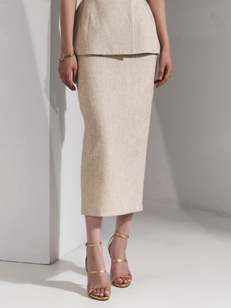 SK9198 Linen High-waist Slim Long Skirt Korea