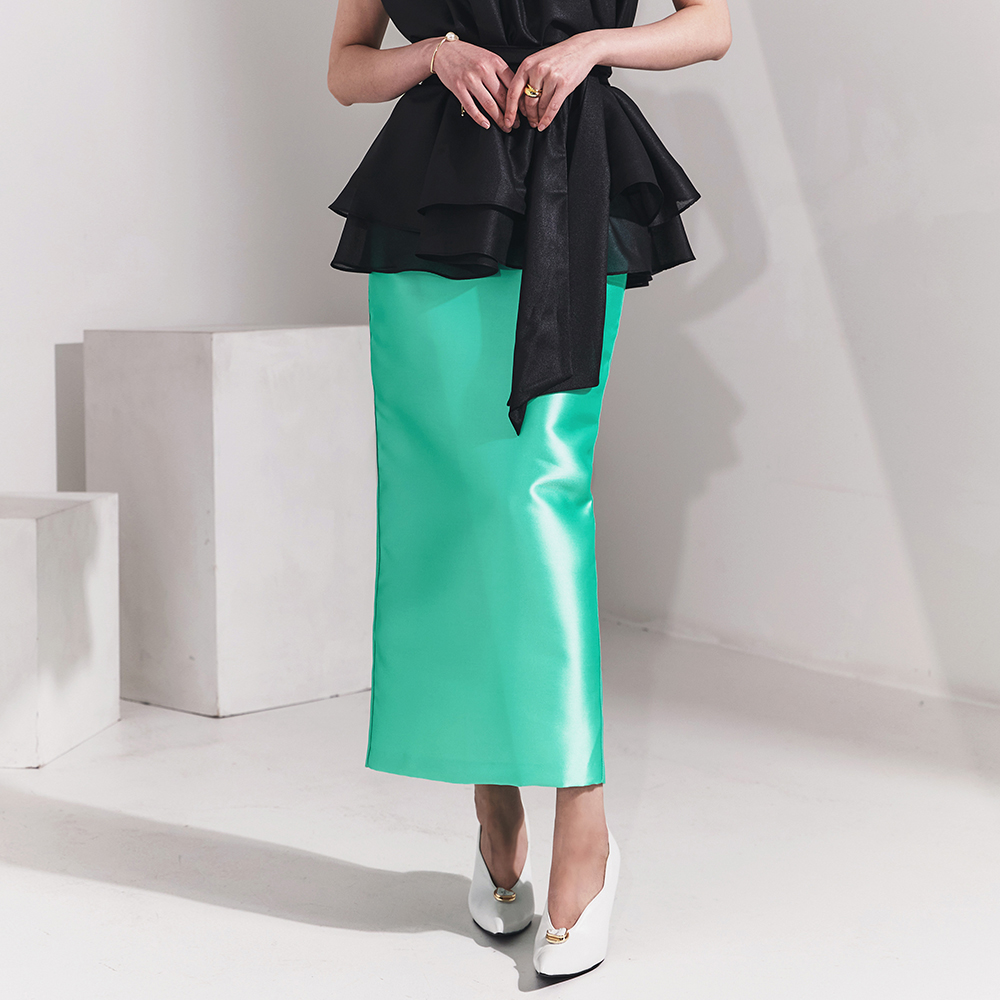 SK9192 Glossy High-waist Long Skirt Korea