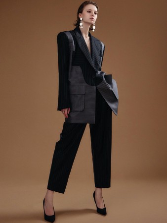 MBDTP013 Wool Stripe Mix Pattern Single Jacket Suit Set Korea