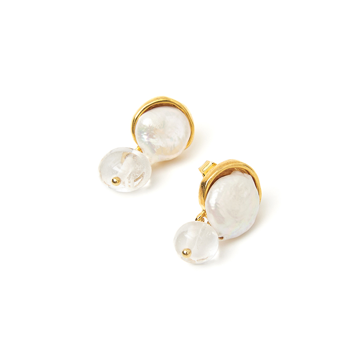 AJ-5782 Earring*Natural Freshwater Pearls* Korea