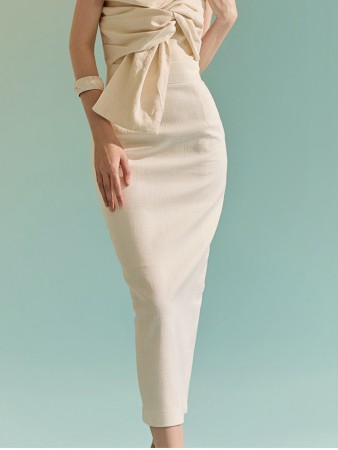 SK9198 Linen High-waist Slim Long Skirt Korea