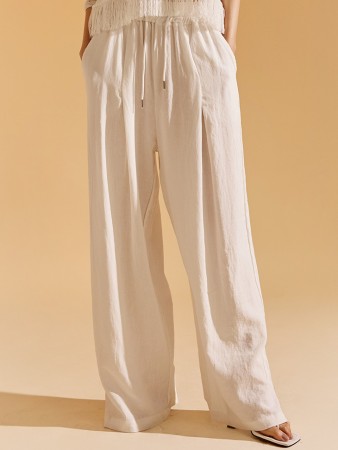 P2905 Linen String Wide Long Pants Korea