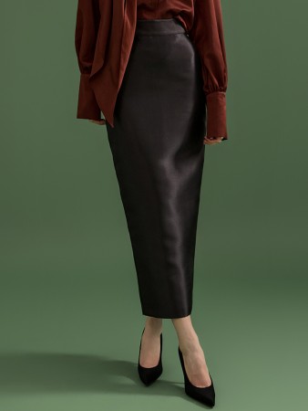 SK9192 Glossy High-waist Long Skirt Korea