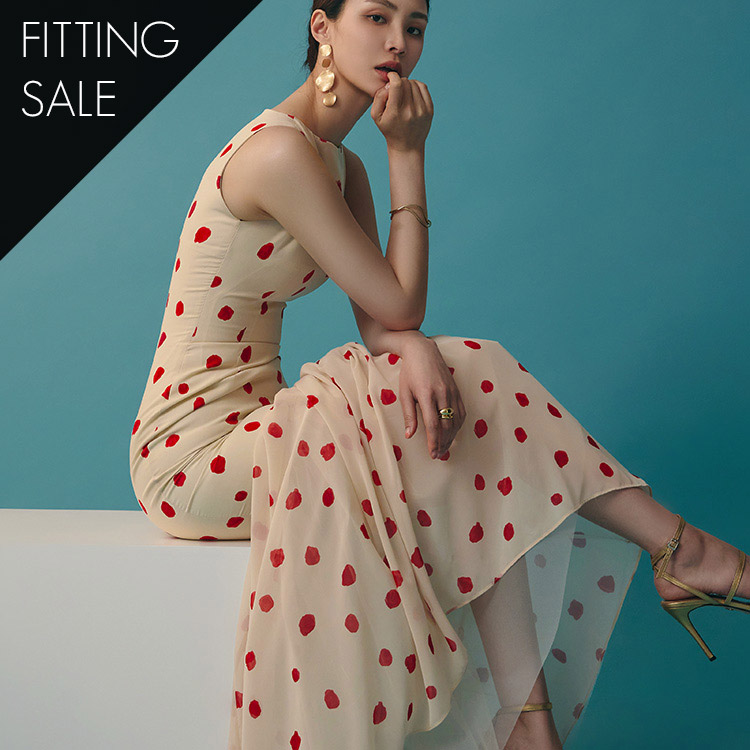 PS3043 dot Shirring Sleeveless Maxi Dress*Fitting sale* Korea