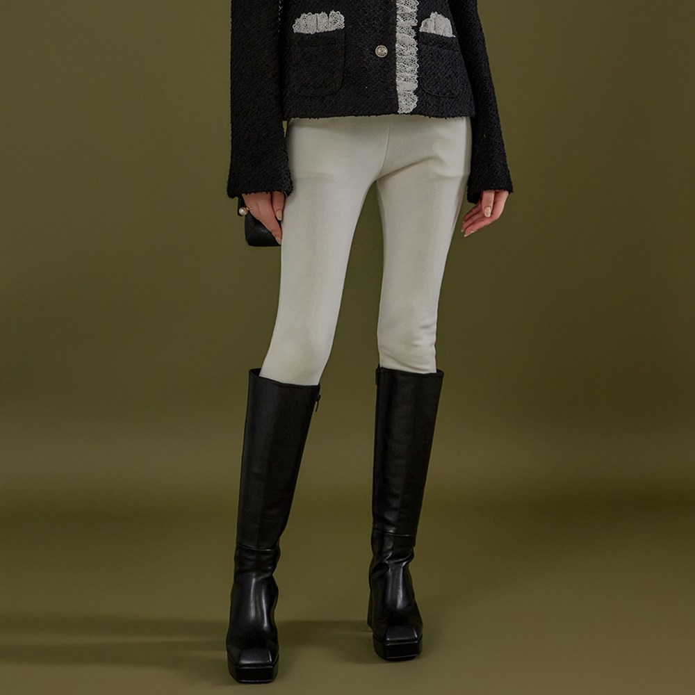 P2346 Basic Bendable Fleece-Lined Skinny Pants Korea