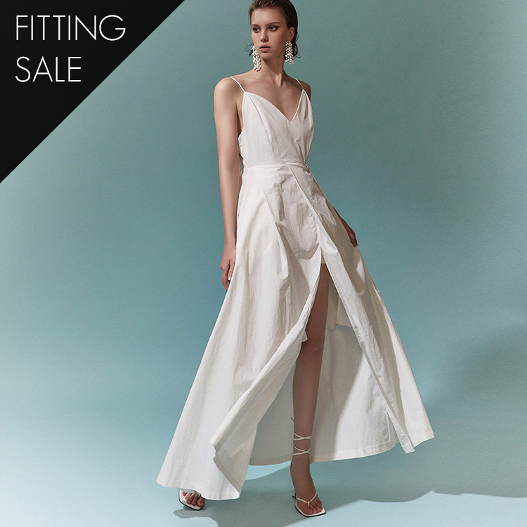 PS3069 V-neck Sleeveless Maxi Dress*Fitting sale* Korea