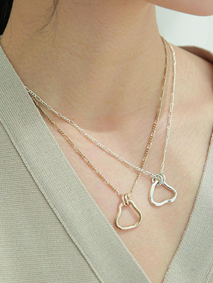 [Mono-A-Wear] Connection Irregular Necklace (Silver,Gold) Korea