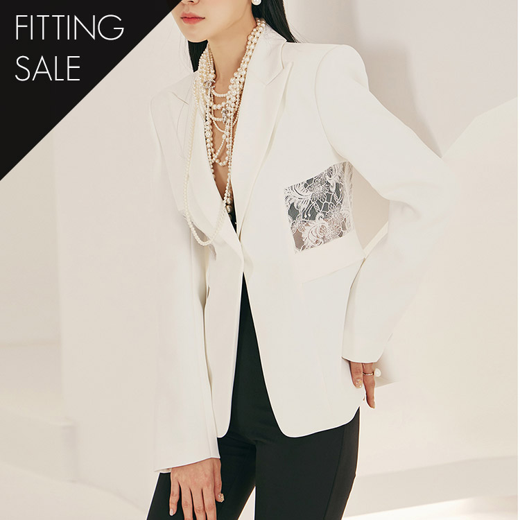 PS3104 Unbalance Lace See-through single Jacket(LaceSET)*Fitting sale* Korea