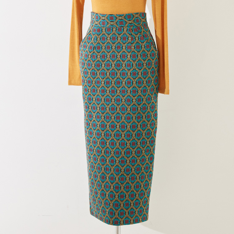 SK9187 Jacquard Color scheme Long Skirt Korea