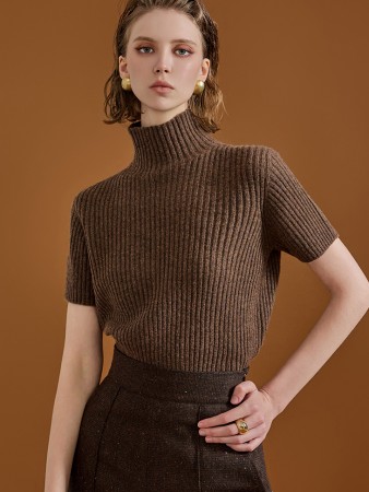 E3161 Wool Whole Garment Short Sleeve Knit Korea