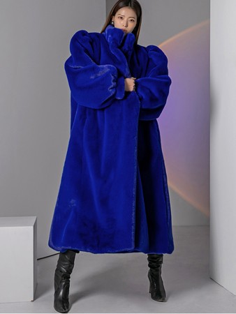 J9161 Vivid Fake Fur Oversized Fit Long Coat(3rd REORDER) Korea