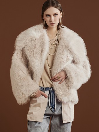 J2073 Big-Collar Fur Jacket Korea